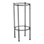 2-Tier Tempered Glass Top with Metal Black Frame Accent Table